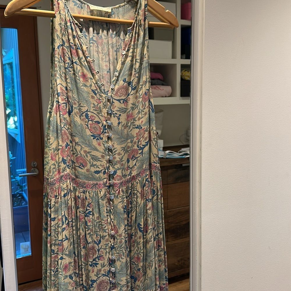 Spell Floral Maxi Dress - Oasis Blue and Pink Size Small